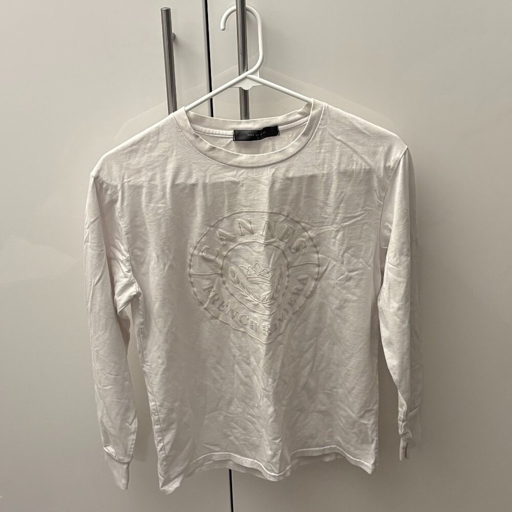 Rave on Trend "Cannes French Riviera" Graphic Small Long Sleeve Shirt